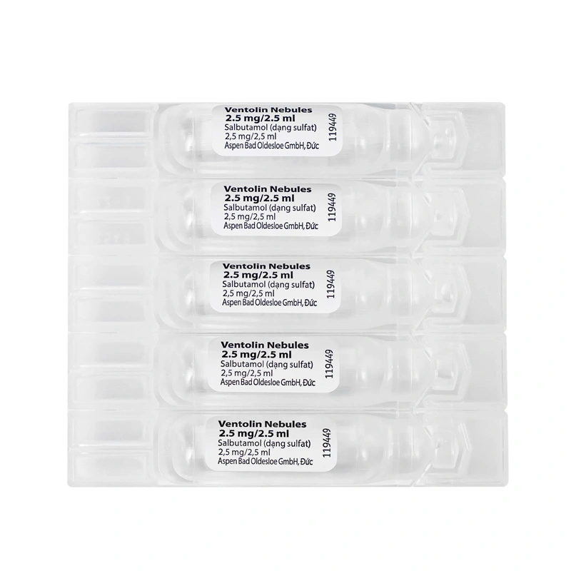 Dung dịch khí dung Ventolin Nebules 2.5mg điều trị, ngừa co thắt phế quản (20 ống x 2.5ml) - 6